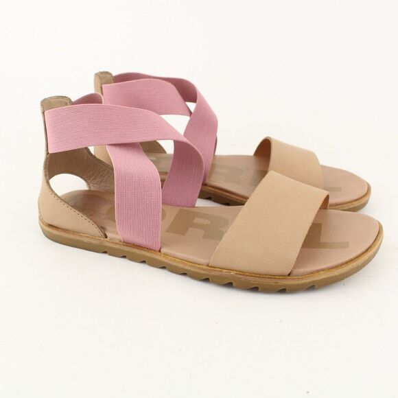 SOREL Women’s Pink and Tan Ella II Sandals Size 9 - Picture 1 of 8